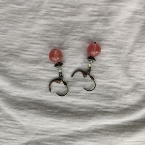 Pink ball earrings